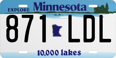 MN license plate 871LDL