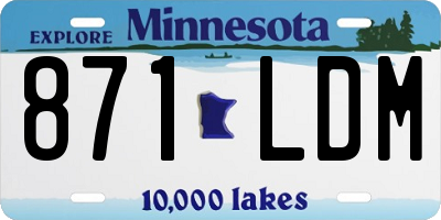 MN license plate 871LDM