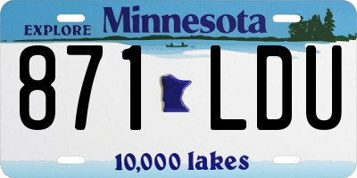 MN license plate 871LDU