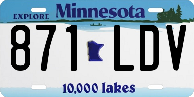 MN license plate 871LDV