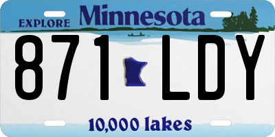 MN license plate 871LDY