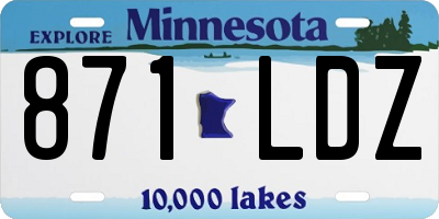 MN license plate 871LDZ