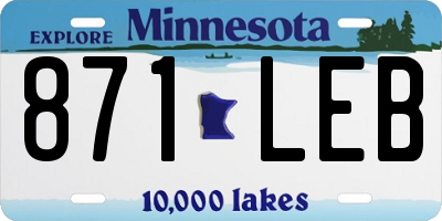 MN license plate 871LEB