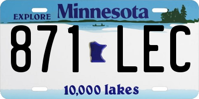 MN license plate 871LEC