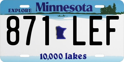 MN license plate 871LEF