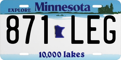 MN license plate 871LEG