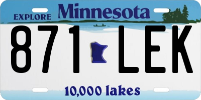 MN license plate 871LEK