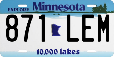MN license plate 871LEM
