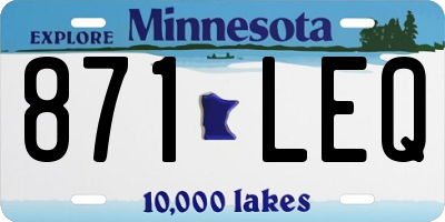 MN license plate 871LEQ