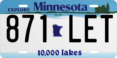 MN license plate 871LET