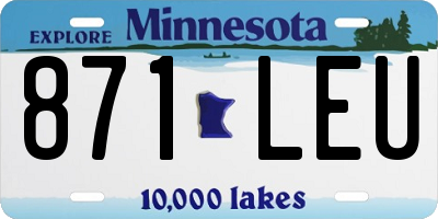 MN license plate 871LEU