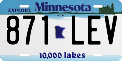 MN license plate 871LEV