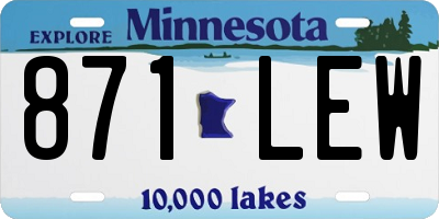 MN license plate 871LEW