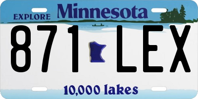 MN license plate 871LEX