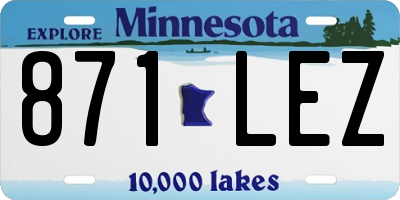 MN license plate 871LEZ
