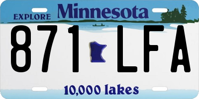 MN license plate 871LFA