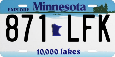 MN license plate 871LFK