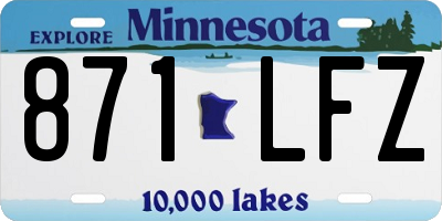 MN license plate 871LFZ