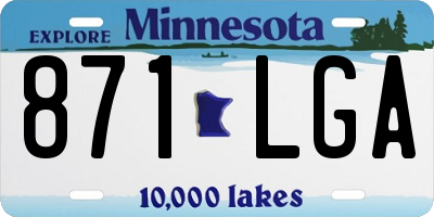 MN license plate 871LGA