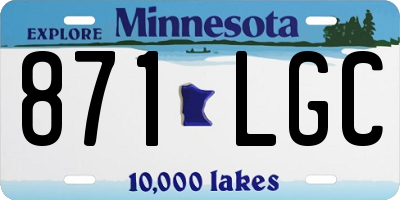 MN license plate 871LGC