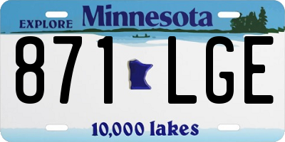 MN license plate 871LGE