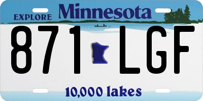 MN license plate 871LGF