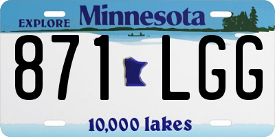 MN license plate 871LGG
