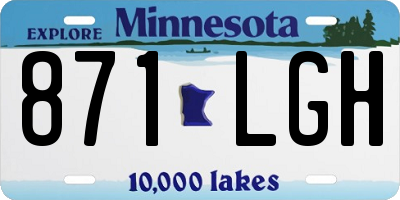 MN license plate 871LGH
