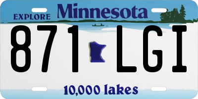MN license plate 871LGI