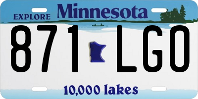 MN license plate 871LGO