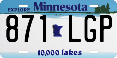 MN license plate 871LGP