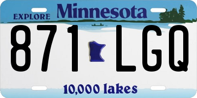MN license plate 871LGQ