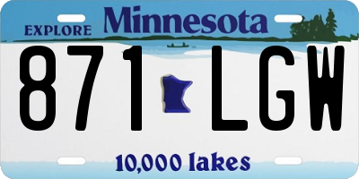 MN license plate 871LGW
