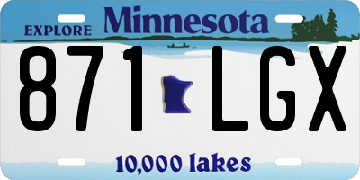 MN license plate 871LGX