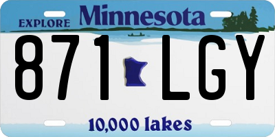 MN license plate 871LGY