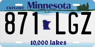 MN license plate 871LGZ