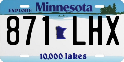 MN license plate 871LHX