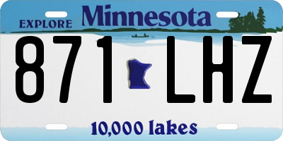 MN license plate 871LHZ
