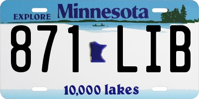 MN license plate 871LIB