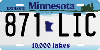 MN license plate 871LIC
