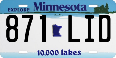 MN license plate 871LID