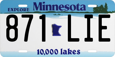 MN license plate 871LIE