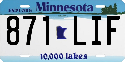 MN license plate 871LIF