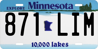 MN license plate 871LIM