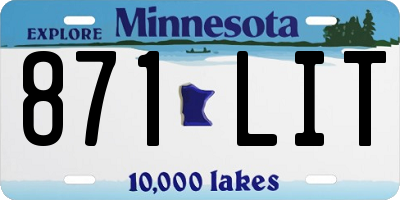 MN license plate 871LIT