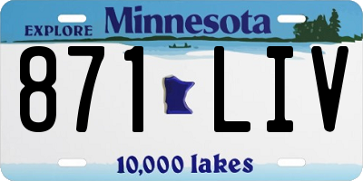 MN license plate 871LIV