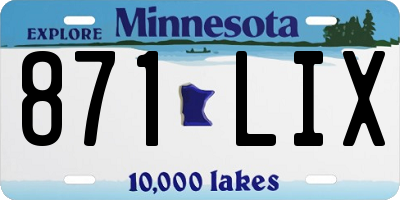 MN license plate 871LIX