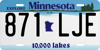MN license plate 871LJE