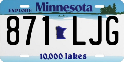 MN license plate 871LJG