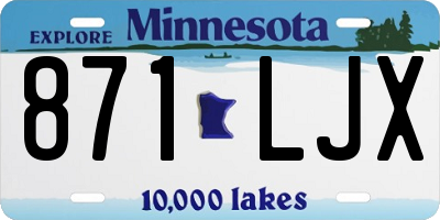 MN license plate 871LJX